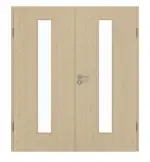 Frontansicht von GARANT Doppelflügeltür inkl. Zarge Natura Ahorn GCK08 mit Lichtausschnitt LA-4 mittig