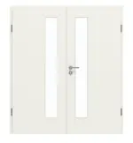 Frontansicht von GARANT Doppelflügeltür inkl. Zarge 0135-60 Rain Resopal mit Lichtausschnitt LA-4 schlossseitig