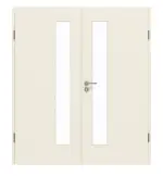 Frontansicht von GARANT Doppelflügeltür inkl. Zarge 0140-60 Dawn Resopal mit Lichtausschnitt LA-4 schlossseitig