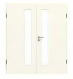 Frontansicht von GARANT Doppelflügeltür inkl. Zarge 9417-60 Snow White CPL mit Lichtausschnitt LA-4 schlossseitig