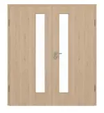 Frontansicht von GARANT Doppelflügeltür inkl. Zarge Authentic Achat CPL mit Lichtausschnitt LA-4 schlossseitig