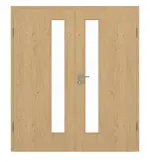 Frontansicht von GARANT Doppelflügeltür inkl. Zarge Authentic Asteiche CPL mit Lichtausschnitt LA-4 schlossseitig