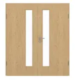 Frontansicht von GARANT Doppelflügeltür inkl. Zarge Authentic Asteiche GCK08 mit Lichtausschnitt LA-4 schlossseitig