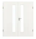 Frontansicht von GARANT Doppelflügeltür inkl. Zarge Authentic Bianco CPL mit Lichtausschnitt LA-4 schlossseitig