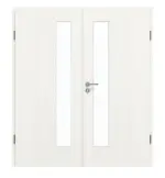 Frontansicht von GARANT Doppelflügeltür inkl. Zarge Authentic Bianco GCK08 mit Lichtausschnitt LA-4 schlossseitig