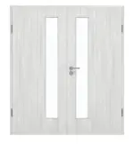 Frontansicht von GARANT Doppelflügeltür inkl. Zarge Authentic Grigio GCK08 mit Lichtausschnitt LA-4 schlossseitig