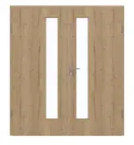 Frontansicht von GARANT Doppelflügeltür inkl. Zarge Authentic Risseiche GCK08 mit Lichtausschnitt LA-4 schlossseitig