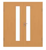 Frontansicht von GARANT Doppelflügeltür inkl. Zarge Buche Exklusiv CPL mit Lichtausschnitt LA-4 schlossseitig