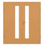 Frontansicht von GARANT Doppelflügeltür inkl. Zarge Buche Exklusiv GCK08 mit Lichtausschnitt LA-4 schlossseitig