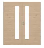 Frontansicht von GARANT Doppelflügeltür inkl. Zarge Quer Authentic Achat GCK08 mit Lichtausschnitt LA-4 schlossseitig