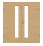 Frontansicht von GARANT Doppelflügeltür inkl. Zarge Quer Authentic Asteiche CPL mit Lichtausschnitt LA-4 schlossseitig