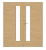 Frontansicht von GARANT Doppelflügeltür inkl. Zarge Quer Authentic Asteiche GCK08 mit Lichtausschnitt LA-4 schlossseitig