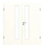 Frontansicht von GARANT Doppelflügeltür inkl. Zarge W1000ST3 Premium Weiß GHK08 mit Lichtausschnitt LA-4 schlossseitig