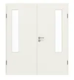 Frontansicht von GARANT Doppelflügeltür inkl. Zarge 0135-60 Rain Resopal mit Lichtausschnitt LA-5 bandseitig