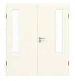 Frontansicht von GARANT Doppelflügeltür inkl. Zarge 9417-60 Snow White CPL mit Lichtausschnitt LA-5 bandseitig