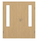 Frontansicht von GARANT Doppelflügeltür inkl. Zarge Authentic Asteiche CPL mit Lichtausschnitt LA-5 bandseitig