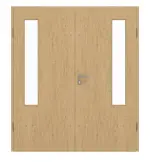 Frontansicht von GARANT Doppelflügeltür inkl. Zarge Authentic Asteiche GCK08 mit Lichtausschnitt LA-5 bandseitig