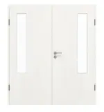 Frontansicht von GARANT Doppelflügeltür inkl. Zarge Authentic Bianco GCK08 mit Lichtausschnitt LA-5 bandseitig