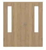 Frontansicht von GARANT Doppelflügeltür inkl. Zarge Authentic Risseiche CPL mit Lichtausschnitt LA-5 bandseitig