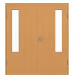 Frontansicht von GARANT Doppelflügeltür inkl. Zarge Buche Exklusiv CPL mit Lichtausschnitt LA-5 bandseitig