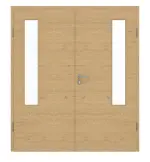 Frontansicht von GARANT Doppelflügeltür inkl. Zarge Quer Authentic Asteiche CPL mit Lichtausschnitt LA-5 bandseitig