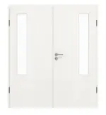 Frontansicht von GARANT Doppelflügeltür inkl. Zarge Quer Authentic Bianco GCK08 mit Lichtausschnitt LA-5 bandseitig