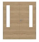 Frontansicht von GARANT Doppelflügeltür inkl. Zarge Quer Authentic Risseiche GCK08 mit Lichtausschnitt LA-5 bandseitig