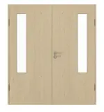 Frontansicht von GARANT Doppelflügeltür inkl. Zarge Natura Ahorn GCK08 mit Lichtausschnitt LA-5 bandseitig