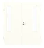 Frontansicht von GARANT Doppelflügeltür inkl. Zarge W1000ST3 Premium Weiß GHK08 mit Lichtausschnitt LA-5 bandseitig