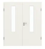 Frontansicht von GARANT Doppelflügeltür inkl. Zarge 0135-60 Rain Resopal mit Lichtausschnitt LA-5 mittig