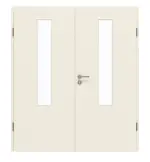 Frontansicht von GARANT Doppelflügeltür inkl. Zarge 0140-60 Dawn Resopal mit Lichtausschnitt LA-5 mittig