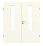 Frontansicht von GARANT Doppelflügeltür inkl. Zarge 9417-60 Snow White CPL mit Lichtausschnitt LA-5 mittig