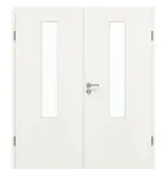 Frontansicht von GARANT Doppelflügeltür inkl. Zarge Authentic Bianco CPL mit Lichtausschnitt LA-5 mittig