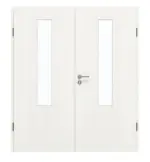 Frontansicht von GARANT Doppelflügeltür inkl. Zarge Authentic Bianco GCK08 mit Lichtausschnitt LA-5 mittig