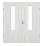 Frontansicht von GARANT Doppelflügeltür inkl. Zarge Authentic Grigio CPL mit Lichtausschnitt LA-5 mittig