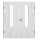 Frontansicht von GARANT Doppelflügeltür inkl. Zarge Authentic Grigio GCK08 mit Lichtausschnitt LA-5 mittig