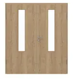 Frontansicht von GARANT Doppelflügeltür inkl. Zarge Authentic Risseiche CPL mit Lichtausschnitt LA-5 mittig
