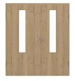 Frontansicht von GARANT Doppelflügeltür inkl. Zarge Authentic Risseiche GCK08 mit Lichtausschnitt LA-5 mittig