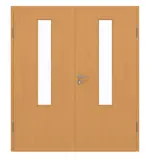 Frontansicht von GARANT Doppelflügeltür inkl. Zarge Buche Exklusiv CPL mit Lichtausschnitt LA-5 mittig