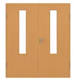 Frontansicht von GARANT Doppelflügeltür inkl. Zarge Buche Exklusiv GCK08 mit Lichtausschnitt LA-5 mittig