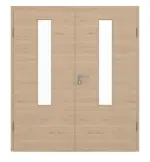 Frontansicht von GARANT Doppelflügeltür inkl. Zarge Quer Authentic Achat CPL mit Lichtausschnitt LA-5 mittig