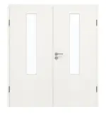 Frontansicht von GARANT Doppelflügeltür inkl. Zarge Quer Authentic Bianco CPL mit Lichtausschnitt LA-5 mittig