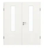 Frontansicht von GARANT Doppelflügeltür inkl. Zarge Quer Authentic Bianco GCK08 mit Lichtausschnitt LA-5 mittig