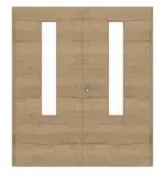 Frontansicht von GARANT Doppelflügeltür inkl. Zarge Quer Authentic Risseiche CPL mit Lichtausschnitt LA-5 mittig