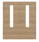 Frontansicht von GARANT Doppelflügeltür inkl. Zarge Quer Authentic Risseiche GCK08 mit Lichtausschnitt LA-5 mittig