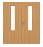 Frontansicht von GARANT Doppelflügeltür inkl. Zarge Eiche Premium GCK08 mit Lichtausschnitt LA-5 mittig