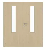 Frontansicht von GARANT Doppelflügeltür inkl. Zarge Natura Ahorn CPL mit Lichtausschnitt LA-5 mittig