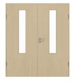 Frontansicht von GARANT Doppelflügeltür inkl. Zarge Natura Ahorn GCK08 mit Lichtausschnitt LA-5 mittig