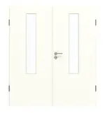 Frontansicht von GARANT Doppelflügeltür inkl. Zarge U11026SD Kristallweiß GHK08 mit Lichtausschnitt LA-5 mittig