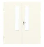 Frontansicht von GARANT Doppelflügeltür inkl. Zarge 9417-60 Snow White CPL mit Lichtausschnitt LA-5 schlossseitig